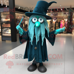 Teal Witch mascotte kostuum...