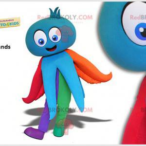 Very fun pink and orange blue octopus octopus mascot -