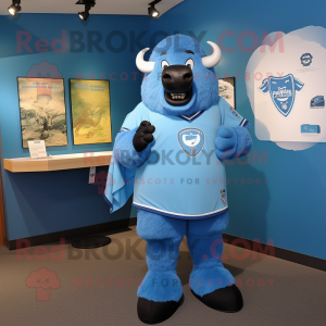 Sky Blue Bison mascotte...