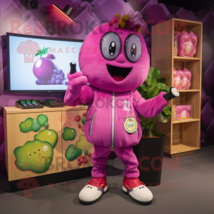 Pink Grape mascotte kostuum...