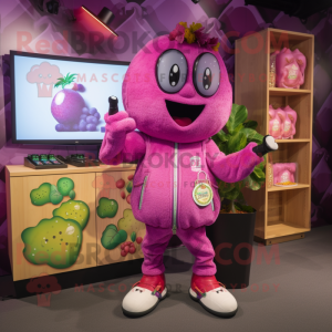 Rosa Grape maskot kostym...