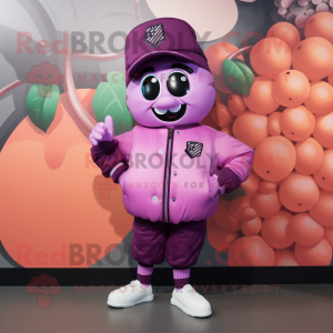 Pink Grape mascotte kostuum...