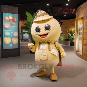 Beige Mango maskot kostym...