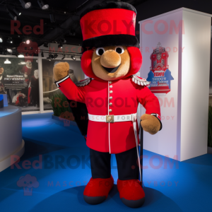 nan British Royal Guard mascot costume character dressed with a Bermuda Shorts and Gloves