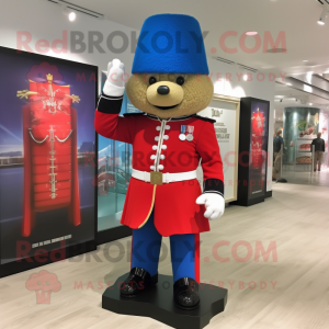 nan British Royal Guard mascot costume character dressed with a Bermuda Shorts and Gloves