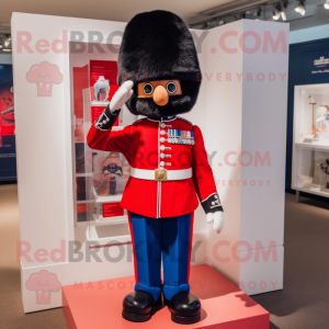 nan British Royal Guard mascot costume character dressed with a Bermuda Shorts and Gloves