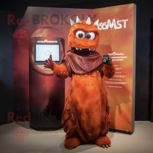 Rust Momentum mascot costume character dressed with a Evening Gown and Smartwatches