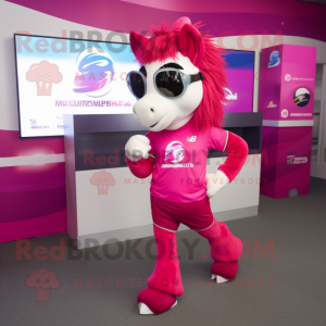 Magenta Mare maskot kostume...