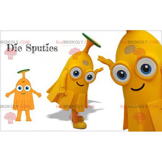Tirante arancione della mascotte di Sputies. Creatura arancione