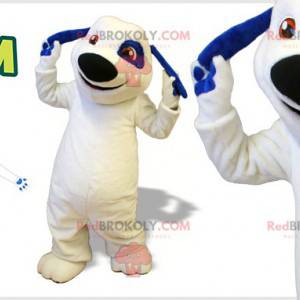 White and blue dog mascot. Talking Tom mascot - Redbrokoly.com
