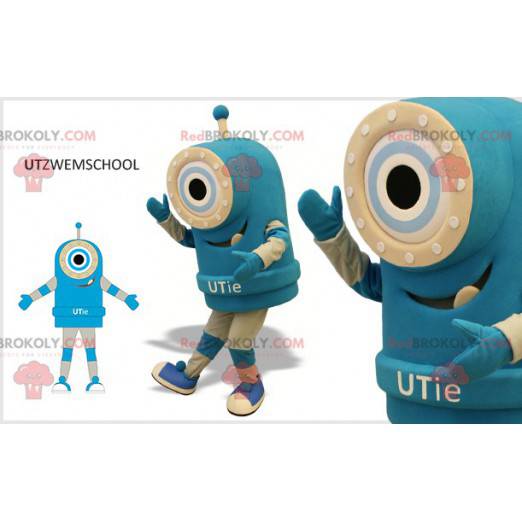 Mascotte de robot de sous-marin bleu de cyclope - Redbrokoly.com