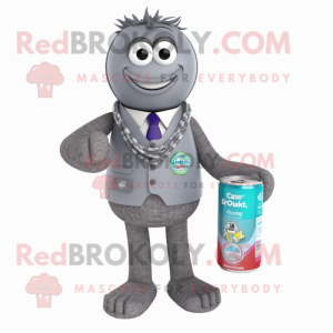 Gray Soda Can maskot kostym...