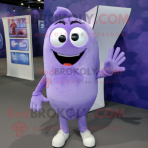Lavender Pendant mascot costume character dressed with a Long Sleeve Tee and Ties