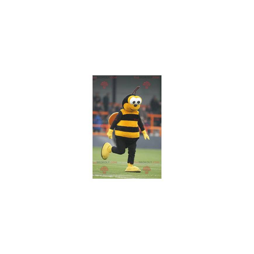 Mascotte d'abeille jaune et noire - Redbrokoly.com