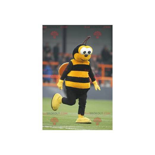 Gul och svart bi-maskot - Redbrokoly.com