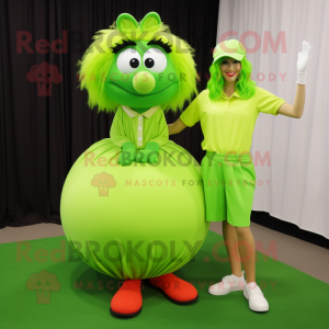 Lime grønn golfball maskot...