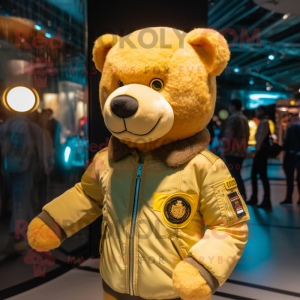Gul Teddy Bear maskot...