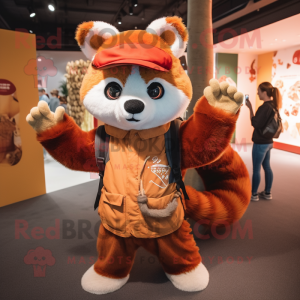 Tan Red Panda maskot...