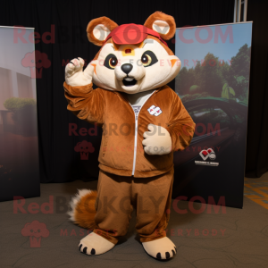 Tan Red Panda maskot drakt...