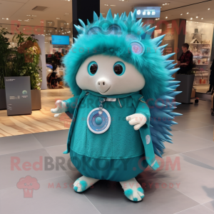 Turquoise Hedgehog mascotte...
