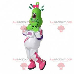 Mascota alienígena verde en combinación - Redbrokoly.com