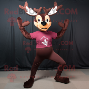 Maroon Deer maskot kostume...