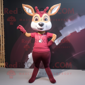 Maroon Deer maskot kostym...