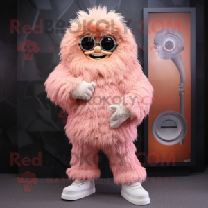 Peach Yeti maskot kostume...