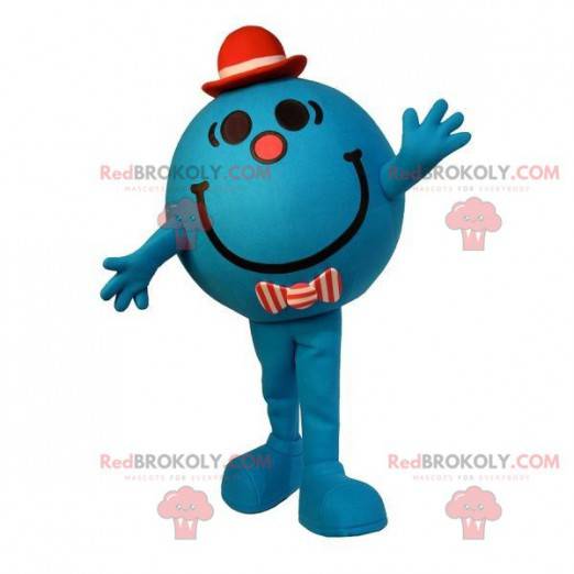 Mascot Mr. Madame blå snemand meget smilende - Redbrokoly.com