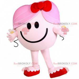 Mascot Madame Cuddle pink character of Monsieur Madame -