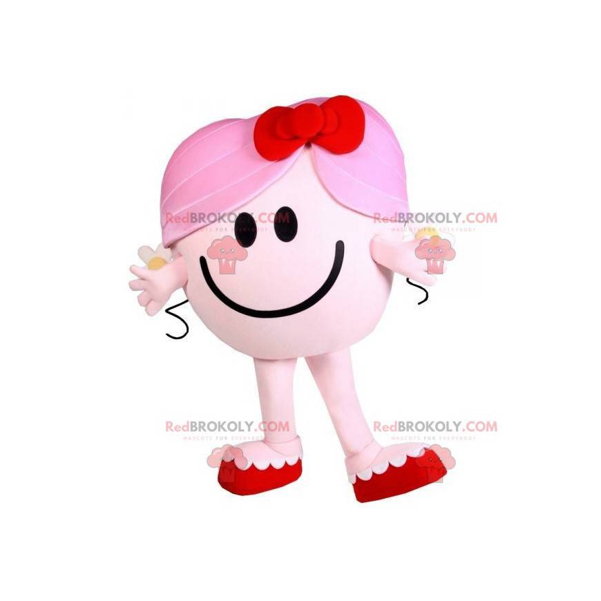 Mascote Madame Cuddle personagem rosa de Monsieur Madame -