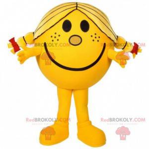 Mascote Madame Felicidade personagem amarelo do Sr. Madame -