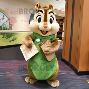 Olive Chipmunk maskot drakt...