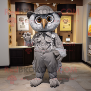 Gray Owl maskot kostyme...