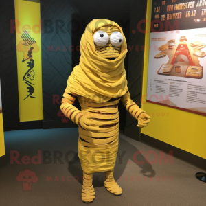 Gele mummie mascotte...