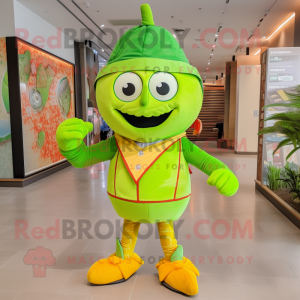 Lime Green Mandarin maskot...