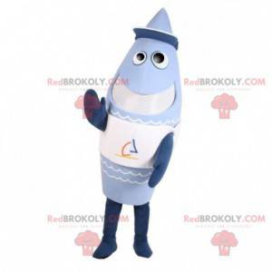 Giant and funny blue shark fish mascot - Redbrokoly.com