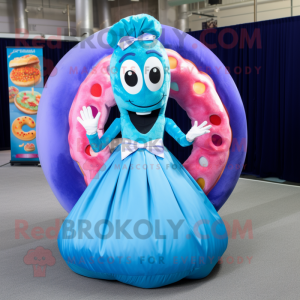 Blue Donut maskot kostym...