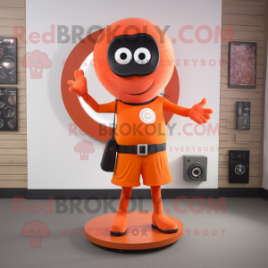 Orange kamera maskot kostym...