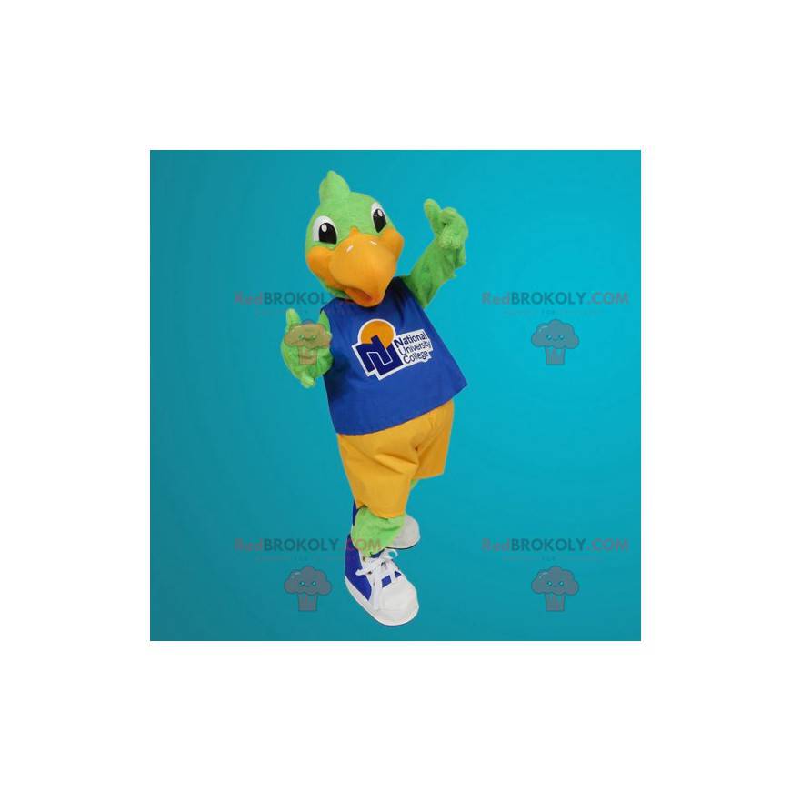 Groen en oranje vogel mascotte - Redbrokoly.com