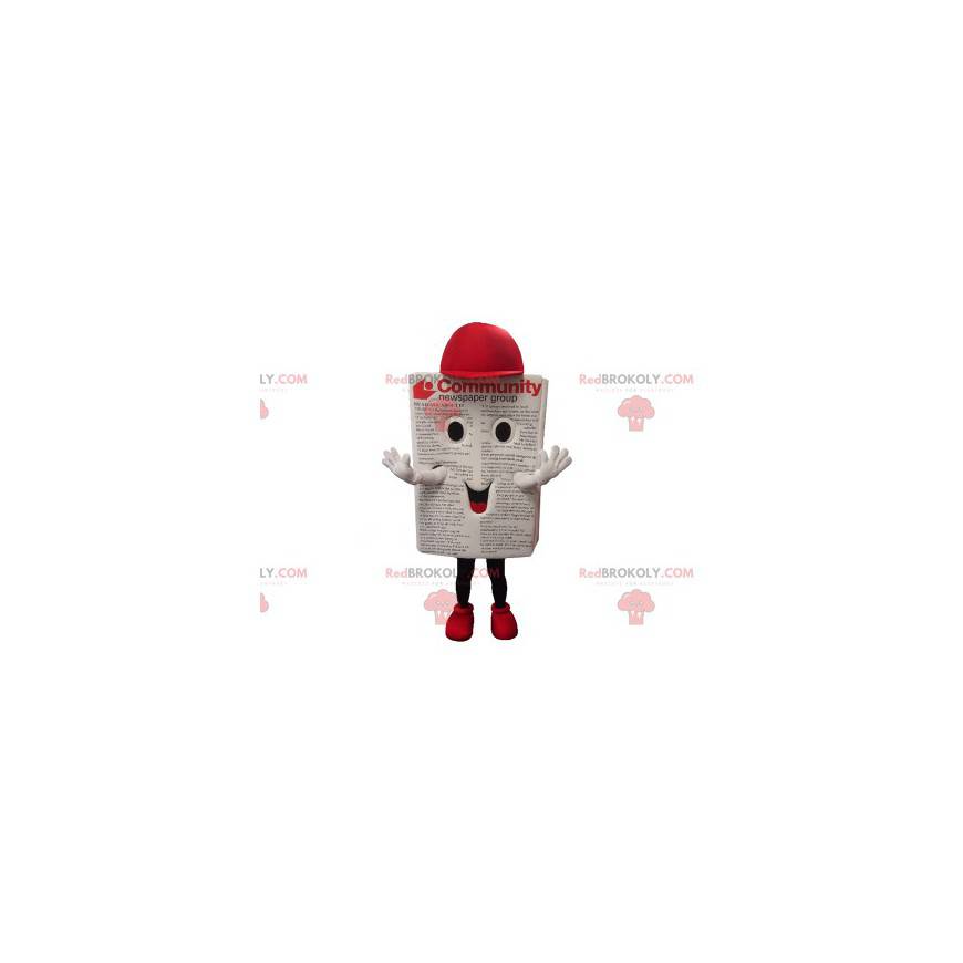 Magazine newspaper mascot with a cap - Redbrokoly.com