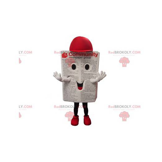 Mascota de periódico revista con gorra - Redbrokoly.com