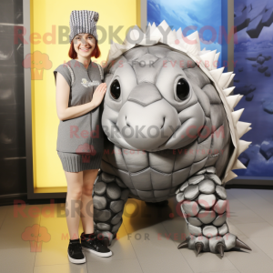 Zilver Glyptodon mascotte...