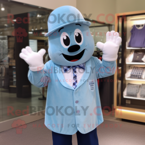 Blue Ghost maskot kostume...