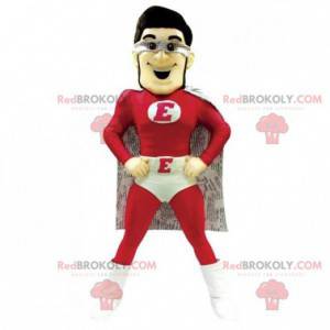 Superheld mascotte gekleed in rood en wit - Redbrokoly.com