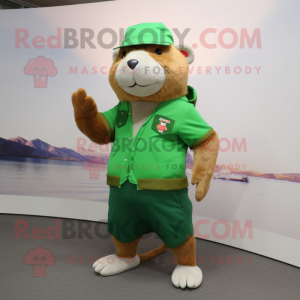 Grön Capybara- maskotdräkt...