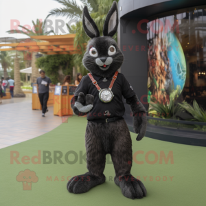 Black Wild Rabbit mascotte...