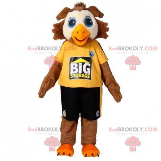 Brown and white bird owl mascot - Redbrokoly.com