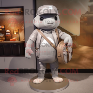 Grijs champagne mascotte...
