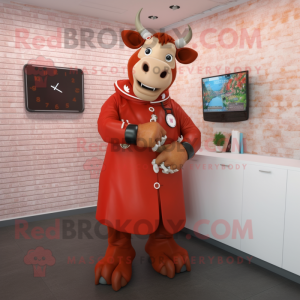 Red Cow maskot kostume...